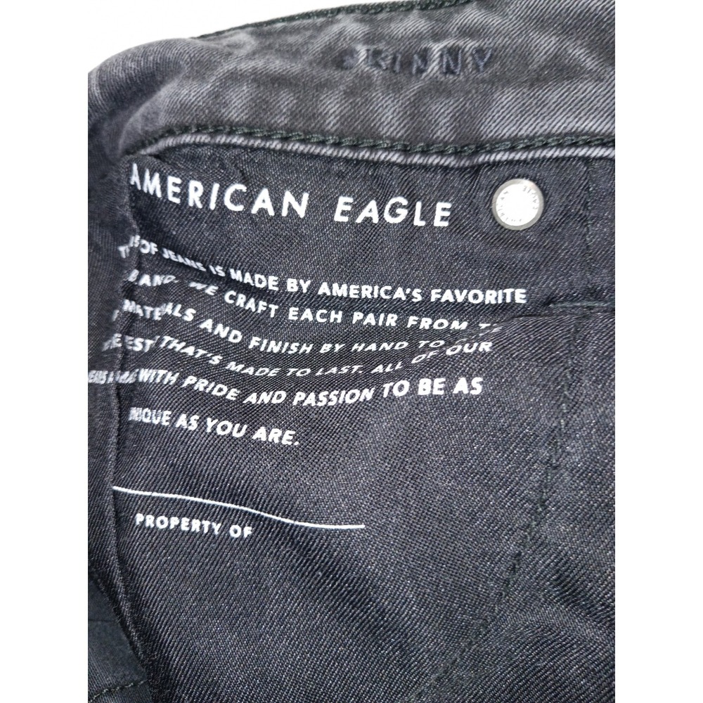 American Eagle Next Level Flex Jeans Mens 29x32 Black Slim Stretch Denim Dark Wa - Picture 8 of 13
